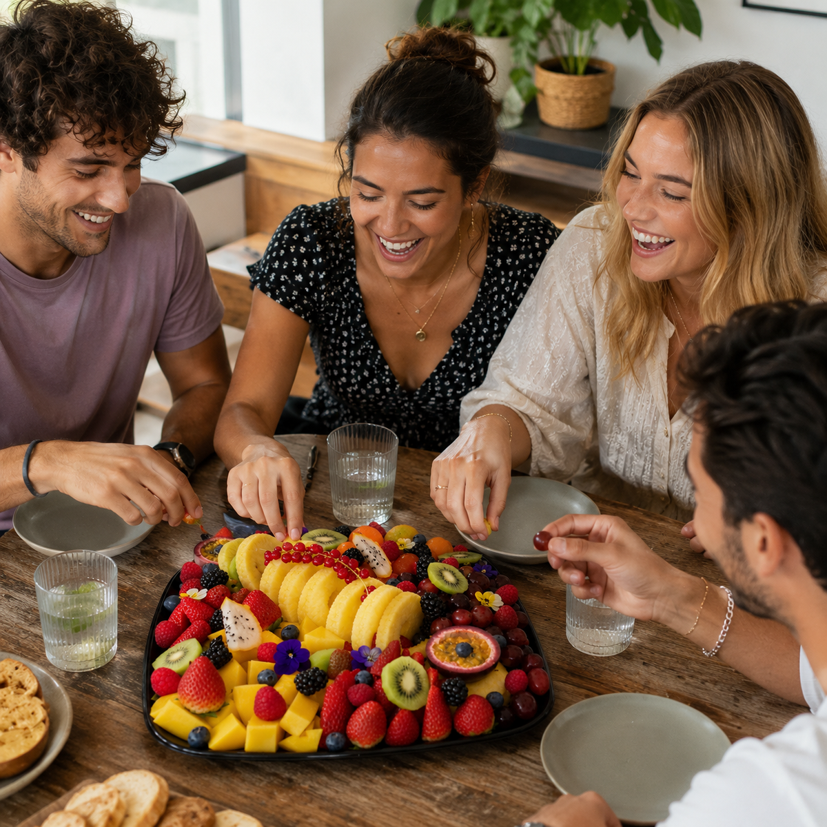 Plateau de fruits exotiques - 10 personnes 35cm x 35cm -