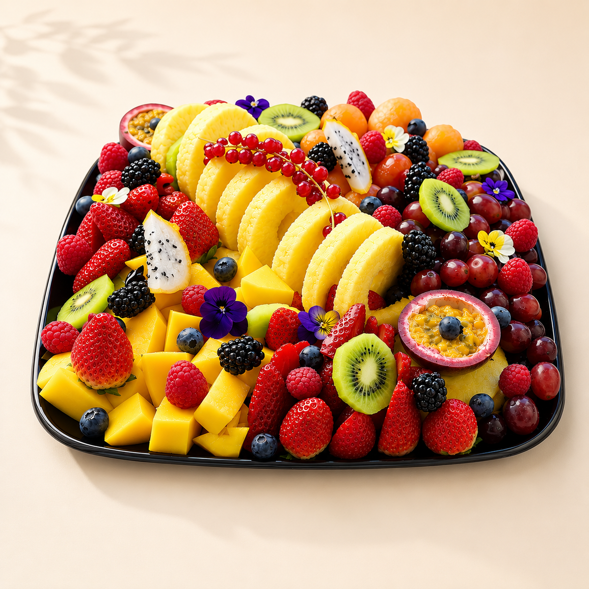 Plateau de fruits exotiques - 10 personnes 35cm x 35cm -