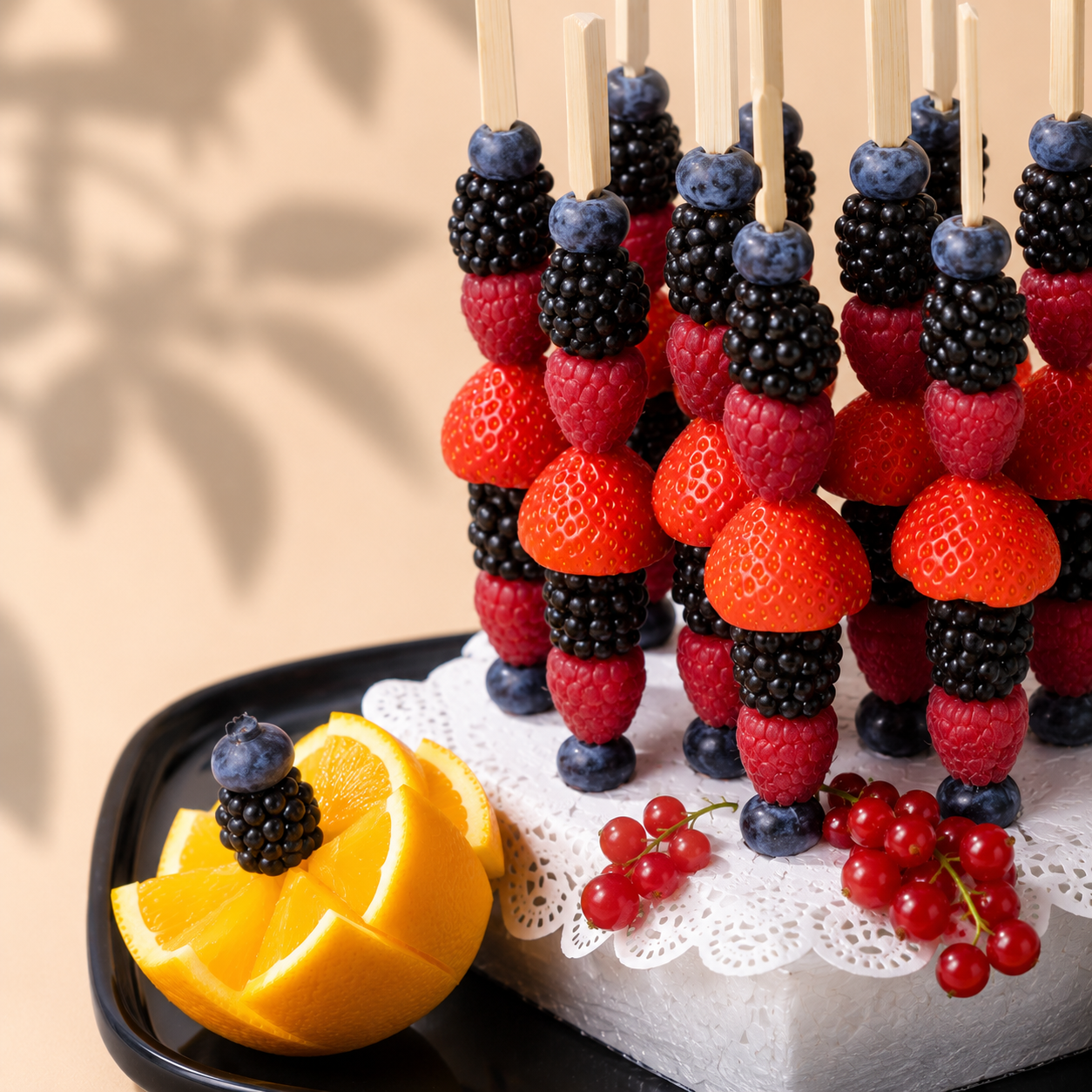 Brochettes fruits rouges